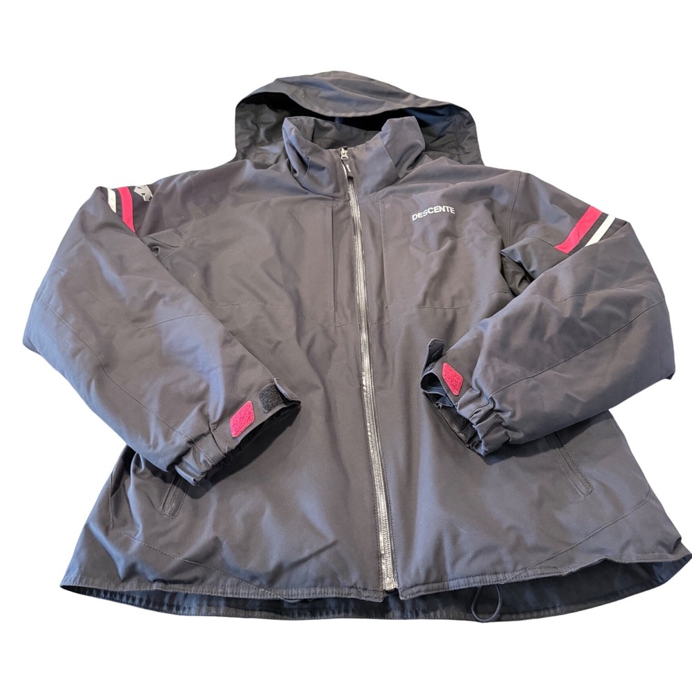 Vintage Descente Mens Ski Jacket Medium Black Hooded Insulated CA05108